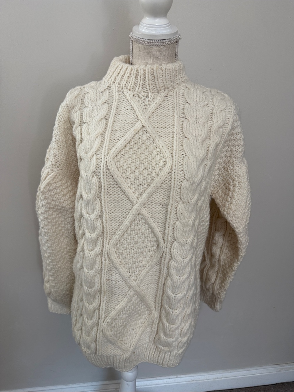 Chunky Cable Knit Cream Sweater